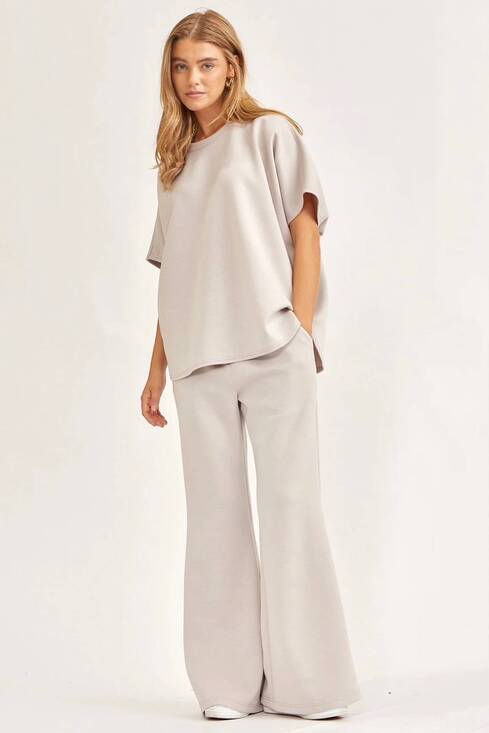 DEAR SCARLETT Other - NEW DEAR SCARLETT poncho top + bell bottom modal set in grey